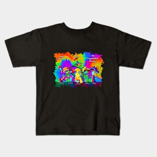 The Psychedelic Family, magic mushrooms Kids T-Shirt